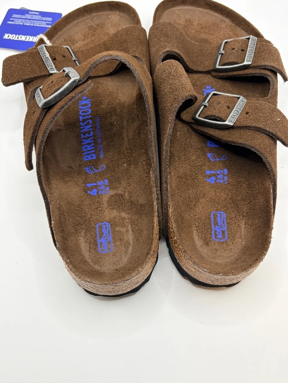 Birkenstock Arizona Carafe Tonal Suede Leather Sandals Size 41